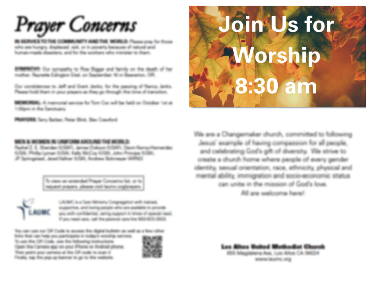 Join Us for Worship 8:30 am Bulletin thumbnail
