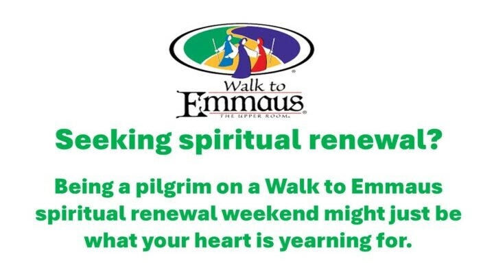 (Walk to Emmaus logo) Seeking spiritual renewal? Being a pilgrim on a Walk to Emmaus spiritual renewal weekend might just be what your heart is yearning for.